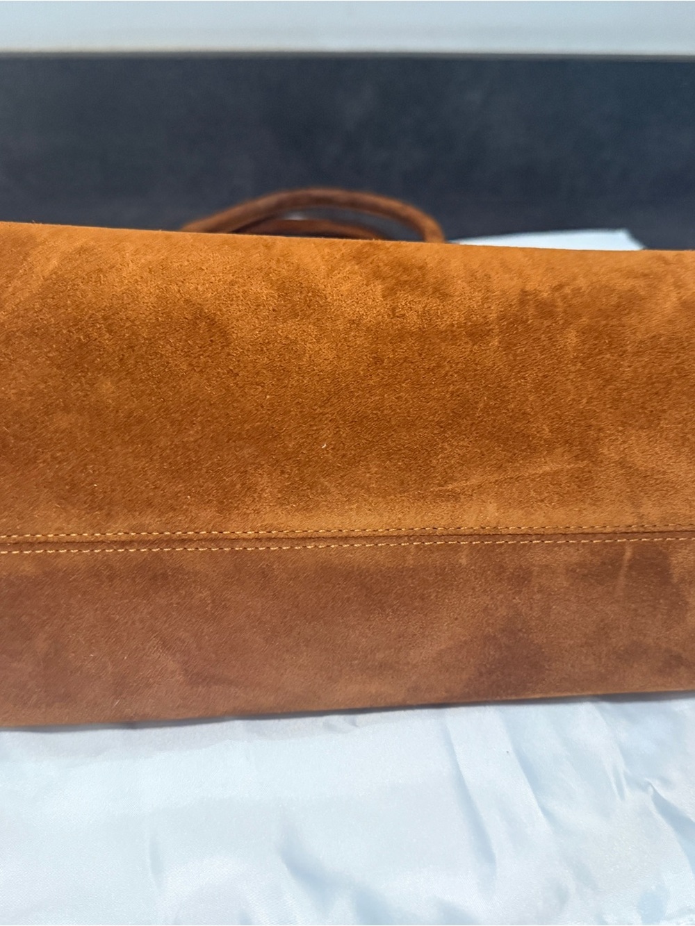 Coach Soft Empire Carryall 40 in Suede Chestnut Brown - Picture 8 of 11